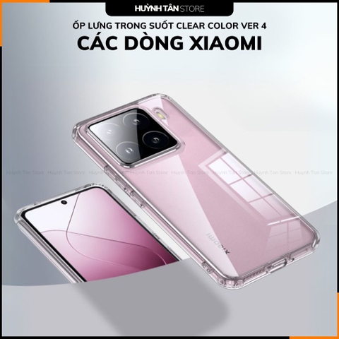 Ốp lưng xiaomi Mi 15 , Mi 15 Pro , Mi 15 Ultra  chống sốc CLEAR COLOR VER 4 trong suốt bảo vệ camera