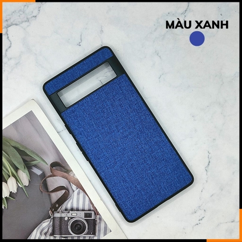 Ốp lưng google pixel 7a chống vân tay nhựa cứng viền đen giả vải JEAN 1 màu phụ kiện điện thoại huỳnh tân store