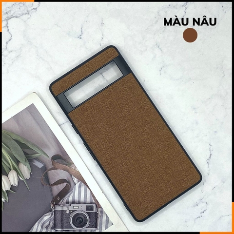 Ốp lưng google pixel 7a chống vân tay nhựa cứng viền đen giả vải JEAN 1 màu phụ kiện điện thoại huỳnh tân store