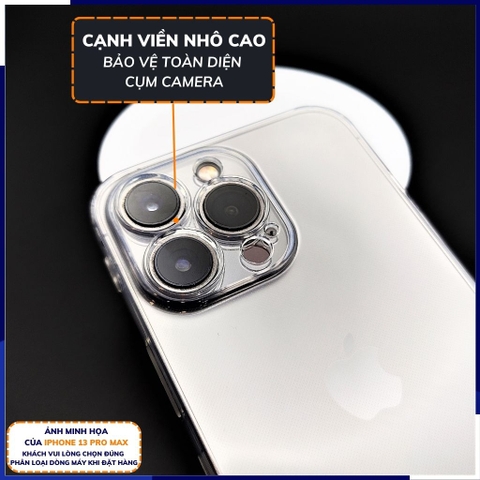 Ốp lưng iphone 14 pro silicon 6d dẻo trong suốt có gờ chống va đập bảo vệ camera phụ kiện điện thoại  huỳnh tân store