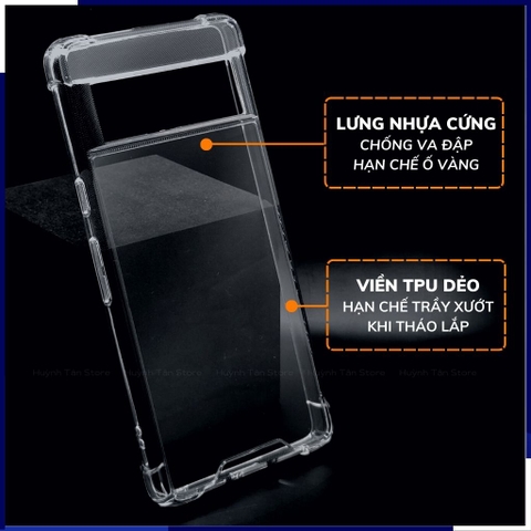 Ốp lưng chống sốc pixel 7 pro clear color ver 3 trong suốt không ố vàng bảo vệ camera phụ kiện huỳnh tân store