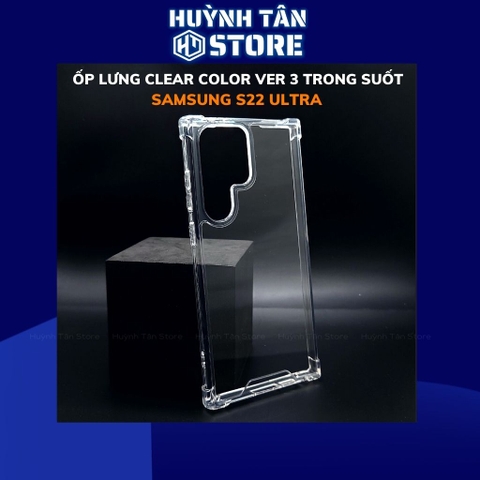 Ốp lưng chống sốc samsung s22 ultra clear color ver 3 trong suốt không ố vàng bảo vệ camera phụ kiện huỳnh tân store