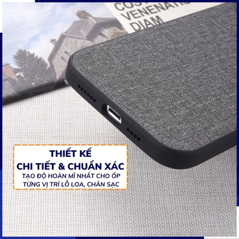 Ốp lưng iphone 14 chống vân tay nhựa cứng viền đen vải jean 1 màu phụ kiện điện thoại huỳnh tân store