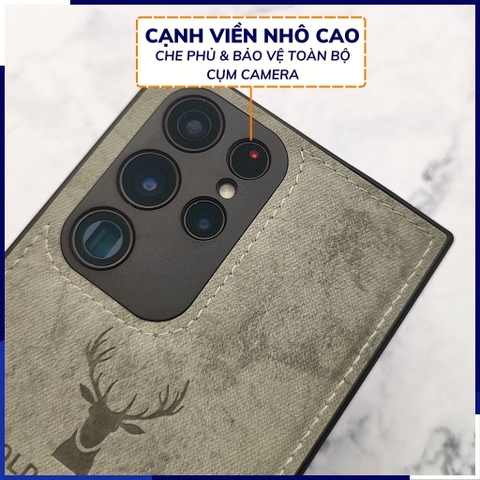 Ốp lưng samsung s22 ultra vải Jean vân nai chống bám bẩm bảo vệ camera phụ kiện điện thoại huỳnh tân store.