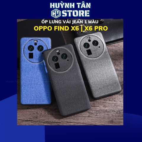Ốp lưng oppo find x6, x6 pro chống vân tay nhựa cứng viền đen vải jean 1 màu phụ kiện điện thoại huỳnh tân store