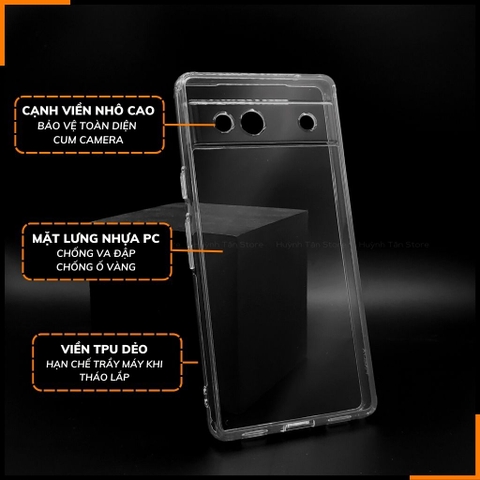 Ốp lưng pixel 7a trong suốt không ố vàng bảo vệ camera CLEAR COLOR ver 4 phụ kiện huỳnh tân store