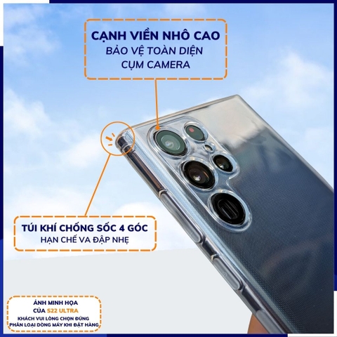 Ốp lưng samsung s22 plus silicon 6d dẻo trong suốt có gờ chống va đập bảo vệ camera phụ kiện điện thoại  huỳnh tân store