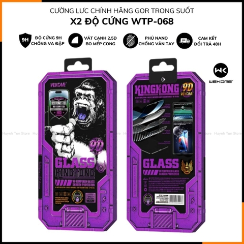 Cường lực Wekome Kingkong Corning 9D iphone 16 Pro Max ip 15 14 13 12 pro gấp đôi độ cứng [WTP-068]