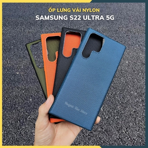 Ốp lưng samsung s22 ultra nhựa dẻo vải nylon nhiều màu chống bám vân tay bảo vệ camera phụ kiện huỳnh tân store