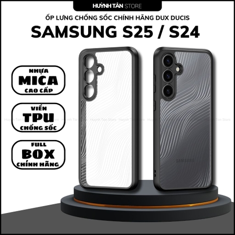 Ốp lưng samsung s25 / s24 aimo chính hãng duxducis chống va đập trong suốt không ố vàng huỳnh tân store