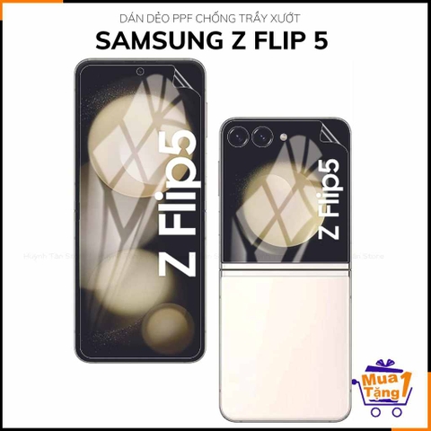 Miếng dán ppf samsung z flip 5 trong suốt hoặc nhám chống bám vân tay bảo vệ camera mua 1 tặng 1 phụ kiện huỳnh tân store