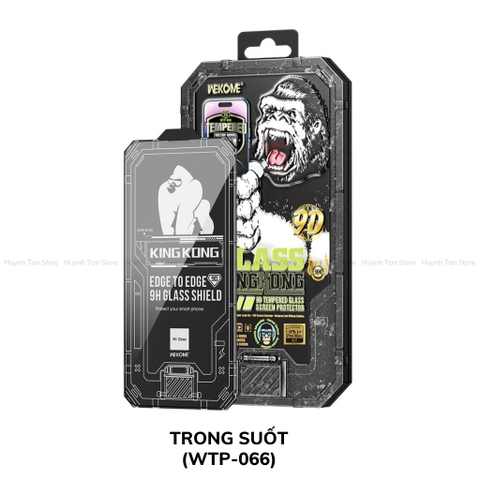 Cường lực Wekome Kingkong HD Vacha iphone 16 Pro Max ip 15 14 13 12 pro vát cong 9D  [WTP-066/067]
