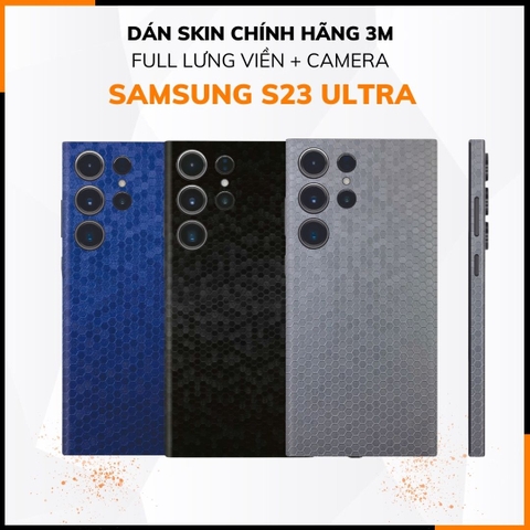 Dán skin điện thoại Samsung S23 Ultra full body và camera nhập khẩu chính hãng USA phụ kiện điện thoại huỳnh tân store - HONEYCOMB BLUE - Warp Skin Collection