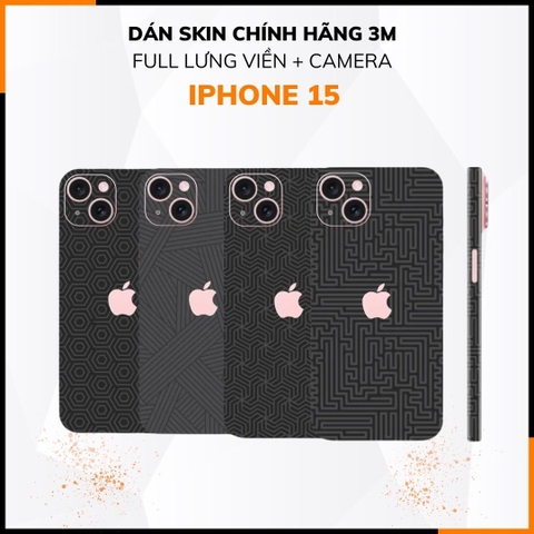 Dán skin điện thoại Iphone 15, Iphone 15 Plus full body và camera nhập khẩu chính hãng USA phụ kiện điện thoại huỳnh tân store - PATTEN TEXTURE