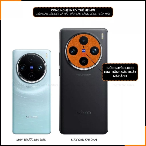 Miếng dán camera vivo x200 pro mini x100 pro x100 ultra skin mccal vân da in logo máy ảnh chống trầy xướt bảo vệ camera