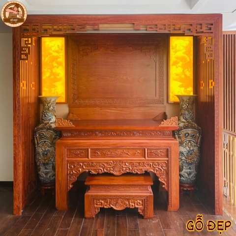 Án Gian Bàn Thờ Gỗ Hương BT 3639