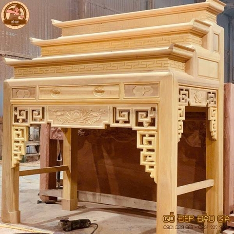 Mẫu bàn thờ gia tiên 3 cấp T07 chất lượng