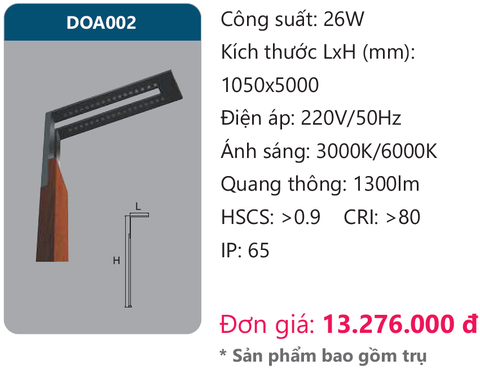 Đèn led sân vườn Duhal DOA002