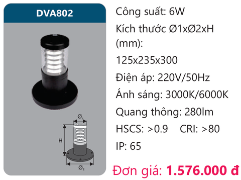 Đèn led sân vườn Duhal DVA802