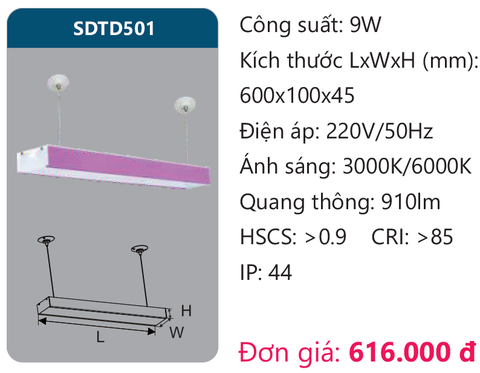 Đèn Led treo thả phòng họp SDTD501