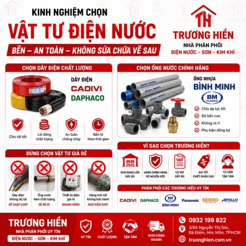 Kinh Nghiệm Chọn Vật Tư Điện Nước Bền, An Toàn Để Không Sửa Chữa Về Sau
