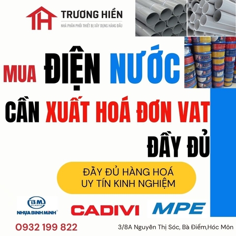 Mua Đồ Điện Nước Cần Xuất Hóa Đơn VAT