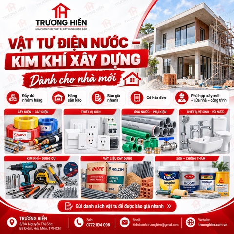 Vật Tư Điện Nước – Kim Khí – Sơn Cho Nhà Mới: Giải Pháp Mua Hàng Đầy Đủ Tại TRƯƠNG HIỀN