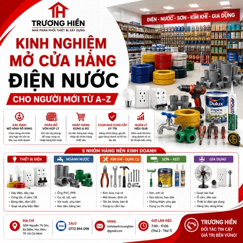 Kinh Nghiệm Mở Cửa Hàng Điện Nước Cho Người Mới: Hướng Dẫn Từ A–Z