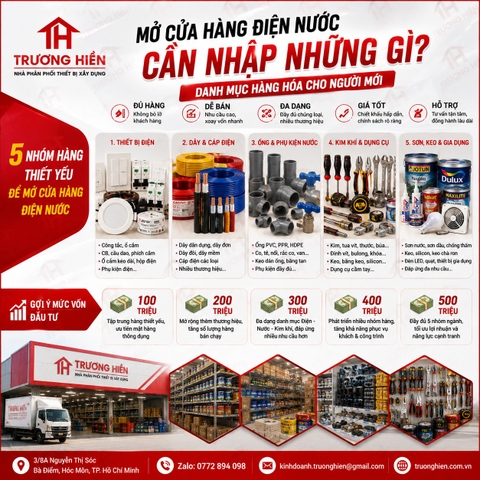 Mở Cửa Hàng Điện Nước Cần Nhập Những Gì? Danh Mục Hàng Hóa Cho Người Mới