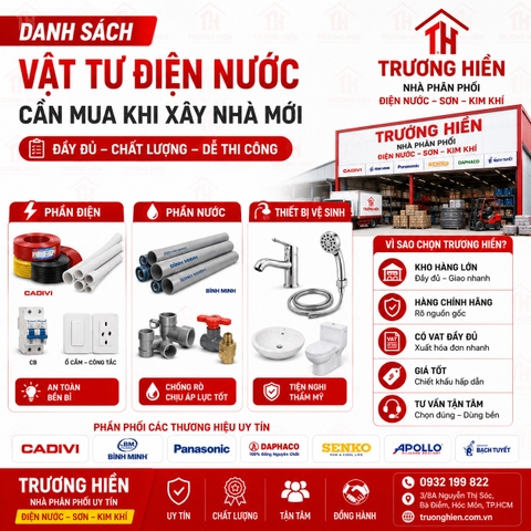 Danh Sách Vật Tư Điện Nước Cần Mua Khi Xây Nhà Mới Từ A-Z
