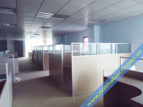 Vách ngăn bàn làm việc gỗ-kính VNB07GK
