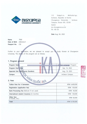 ĐẠI HỌC CHUNGWOON: