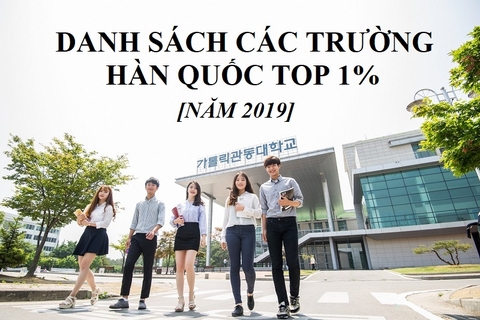 Danh sách các trường Hàn Quốc top 1% năm 2019
