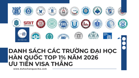 [CẬP NHẬT] DANH SÁCH CÁC TRƯỜNG ĐẠI HỌC HÀN QUỐC TOP 1% NĂM 2026 – ƯU TIÊN VISA THẲNG