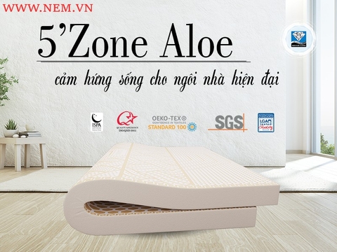 Nệm Cao Su Kim Cương - 5 Zone AloeLux | Mua Online Giảm Giá Lớn