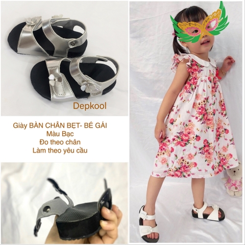 Giày BÀN CHÂN BẸT - Làm theo độ Bẹt (Bé gái màu bạc)