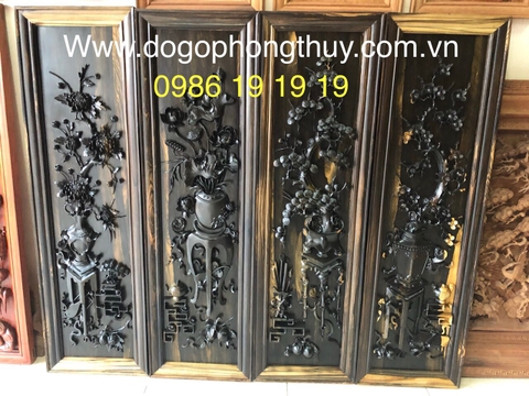 Tranh Tứ Bình Gỗ Mun