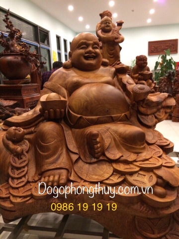Tượng di lặc ngũ phúc gỗ hương Đăklak