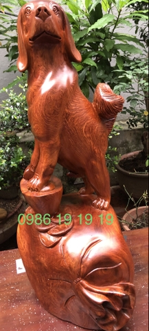 Tượng Chó Phong Thuỷ Gỗ Hương Gia lai