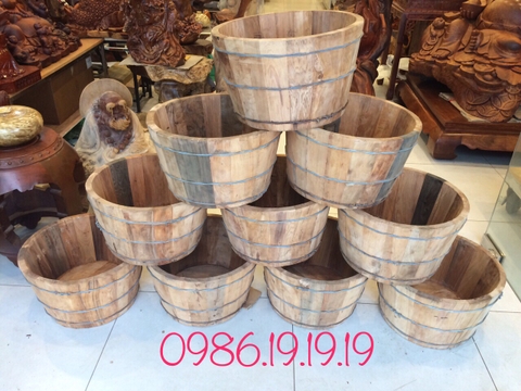 Chậu ngâm chân gỗ ngọc am cao 25cm rộng 40cm dầy 2,5cm