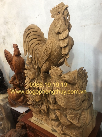 Tương gà phong thủy gỗ Ngọc am Hà Giang