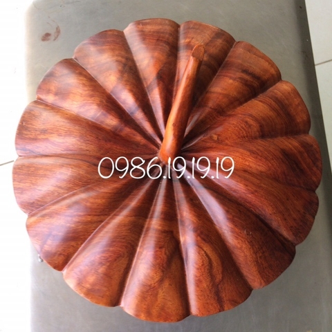 Quả Bí gỗ hương đựng bánh kẹo, gỗ hương đk 28cm cao 12cm