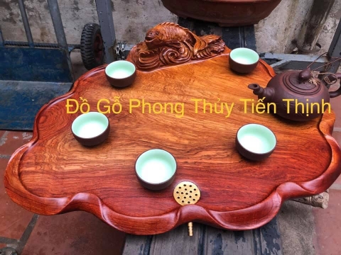 Khay trà cá chép gỗ hương Gia Lai