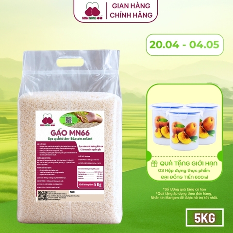 [Tặng 3 Hộp] Gạo MN66 - Dẻo mềm, thơm ngon, giàu dinh dưỡng (Túi 5kg hút chân không)