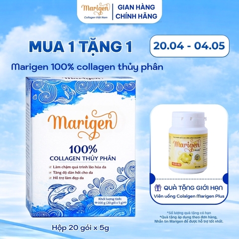 [Mua 1 Tặng 1] Bột uống collagen Marigen + Viên uống collagen Marigen Plus