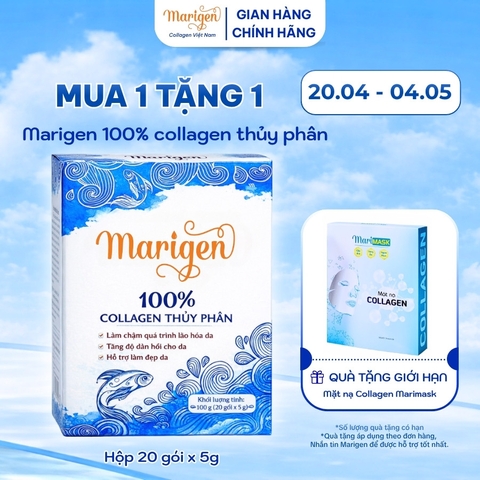 [Mua 1 Tặng 1] Bột uống collagen Marigen + Mặt nạ collagen Marimask