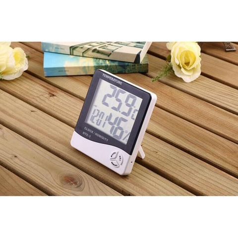Đồng hồ đo ẩm, nhiệt độ HTC-1, hiển thị thêm thời gian, hẹn giờ,...