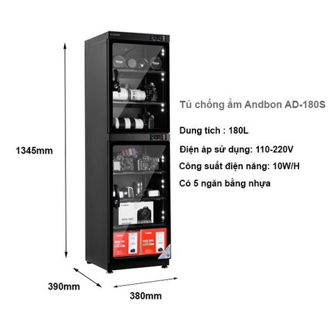 Tủ chống ẩm ANDBON AD-180S (180L)