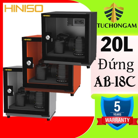 Tủ chống ẩm Hiniso AB-18C (20L Đứng), 3 Màu Hot Cam-Đen-Ghi