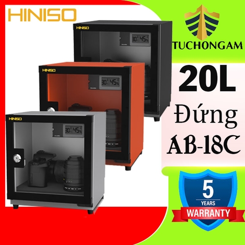 Tủ chống ẩm Hiniso AB-18C (20L Đứng), 3 Màu Hot Cam-Đen-Ghi